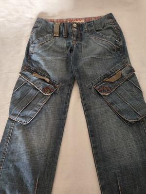 Miss Sixty Cargo Jeans σαν καινούργιο, washed denim, μέγεθος 25