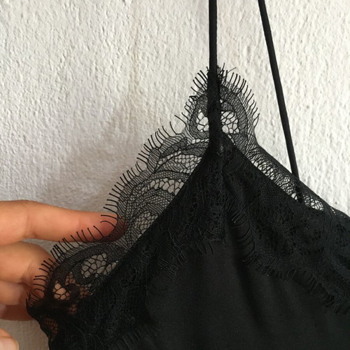 Anine Bing silk camisole top, black, size M