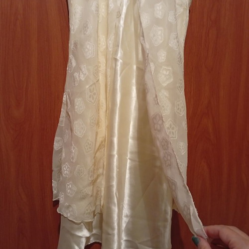 Satin women's nightgown, yellow, size S
