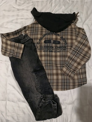Zara kids set like new for 7-8 years, black and beige