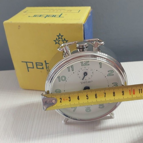 Peter vintage metal alarm clock new in box