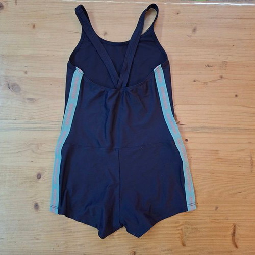 Nabaiji Girls' One-Piece Swimsuit Shorts Like New, Age 4-5, Blue