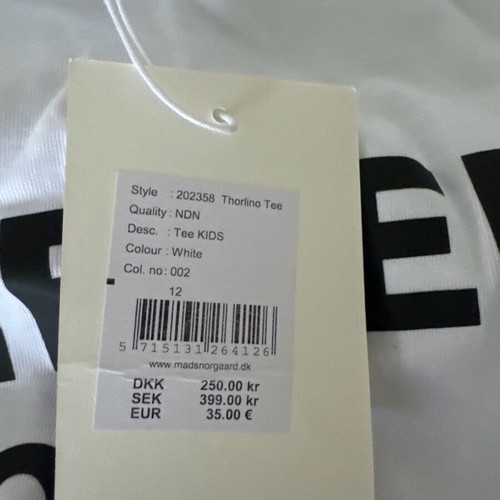 T-shirt Norgaard kids new, white, size M