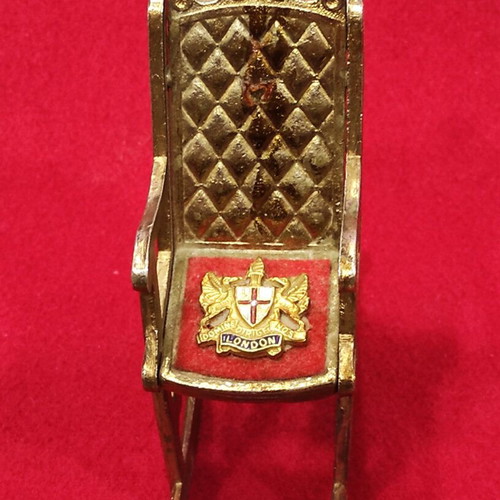 Gold-plated metal souvenir from 1960s London airport, like new