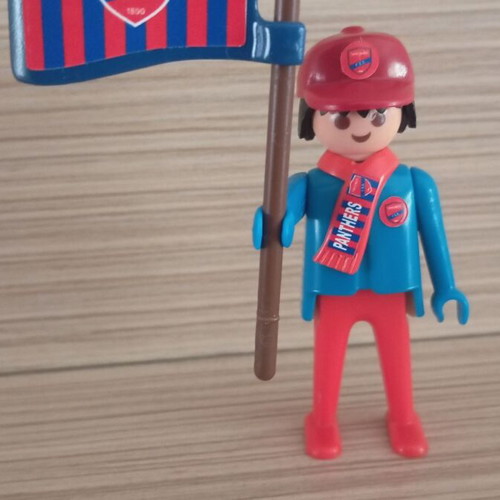 Playmobil Panionios Fan Figure like new with flag and scarf