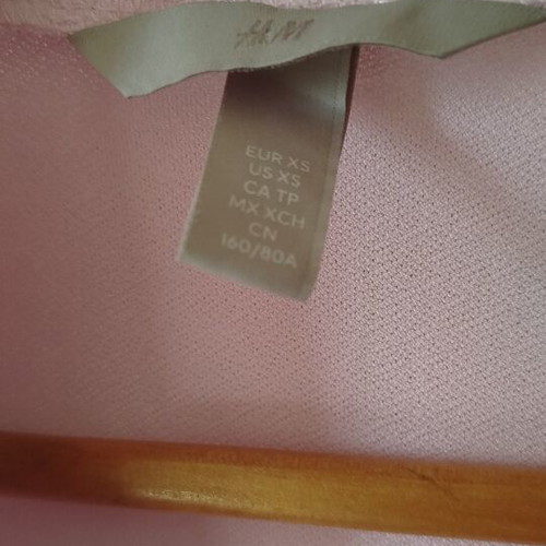 H&M jersey blouse like new, baby pink, size XS