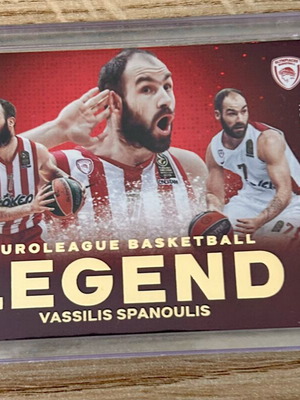 Vassilis Spanoulis Euroleague Legend card in acrylic case Panini 2025-26