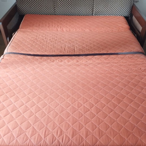 Vintage 3-Seater Sofa Bed Mid-Century with Viennese Cane and Wood used