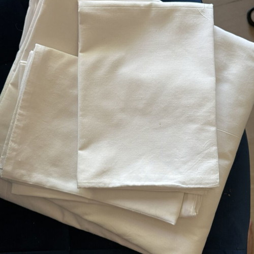 Bed sheet set like new, white for double bed with 4 pillowcases