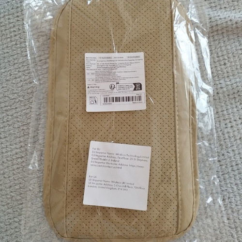 Car accessory with storage space beige leatherette new