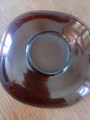 Decorative glass plate like new brown