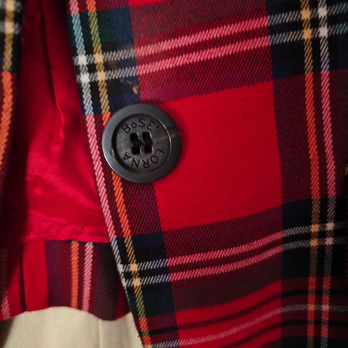Lorna Bose tartan plaid jacket, red, wool blend