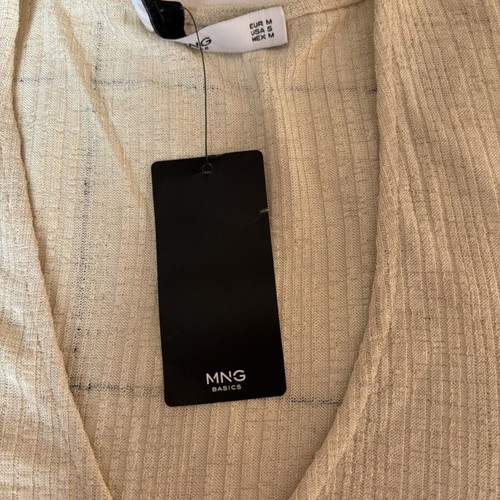 Mango ribbed t-shirt new, beige, size M