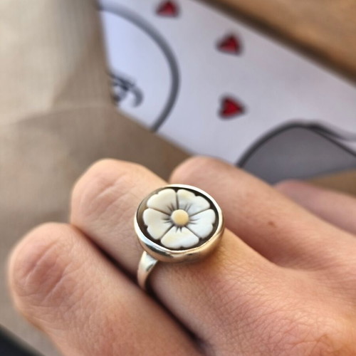 Handmade silver 925 cameo ring like new
