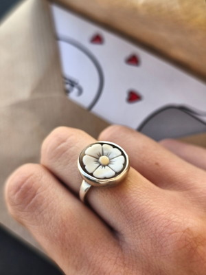 Handmade silver 925 cameo ring like new