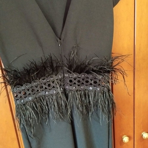 Brigitte boutique jumpsuit with feathers like new, black, size S