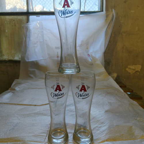 Alpha Weiss Beer Glasses Vintage Set of 6, 500ml, New