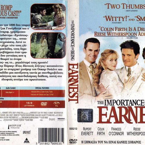 The Importance of Being Earnest DVD used, comedy drama romance