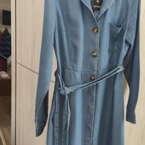 Women's semizie dress in soft denim size 38 new, blue