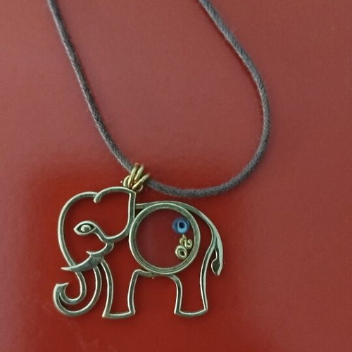Elephant Lucky Charm Necklace like new, stainless steel by Mazaraki