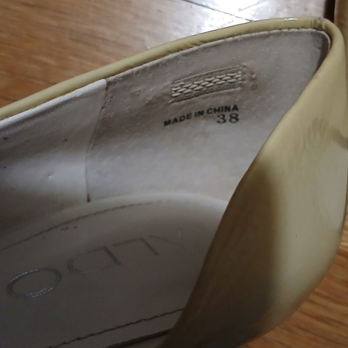 Aldo leather open toe stilettos size 38 like new beige