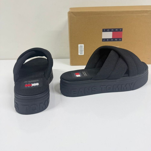 Tommy Jeans Lettering Flatform Sandals new, black, size 36