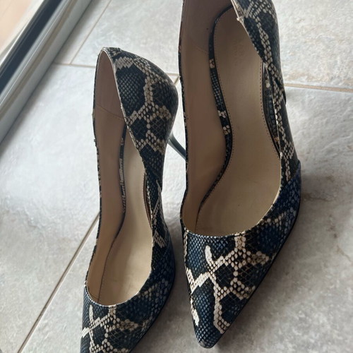 Zara snakeskin stiletto pumps used, blue and green