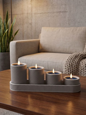 Tealight candle set with 12 soy candles Baby Powder and White Musk