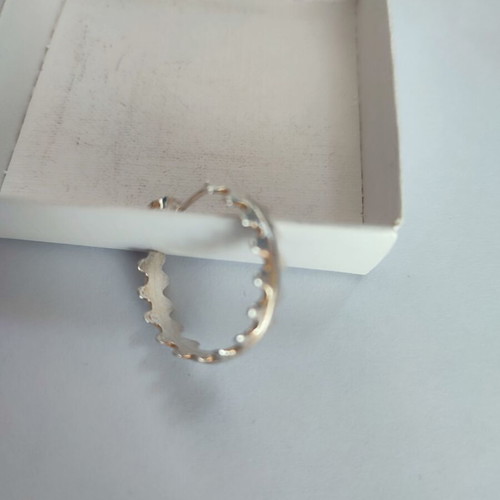 Steel hoop earrings new, silver