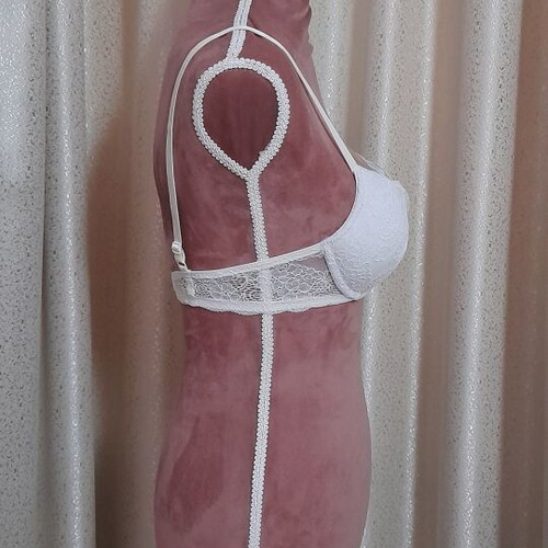 H&M White/Cream Lace Push-Up Bra Size 70B Like New