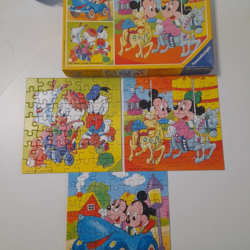Disney vintage children's puzzle from the '80s used, set of 3 pieces