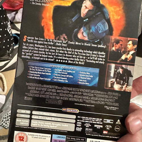 Minority Report DVD special edition like new with Greek subtitles