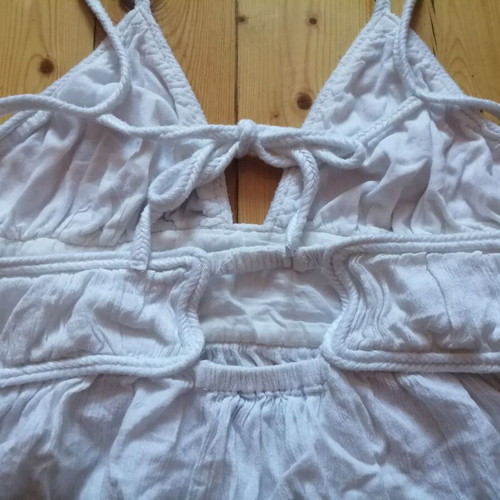 Zara women's boho white crop top XS