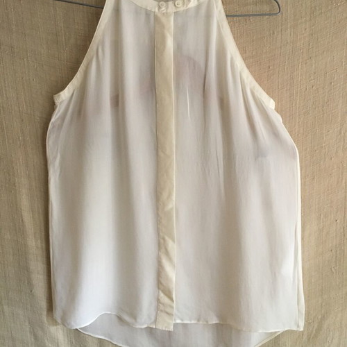 Silk summer ivory top CLOSED, size S, like new