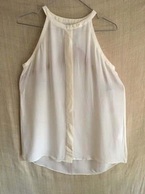 Silk summer ivory top CLOSED, size S, like new