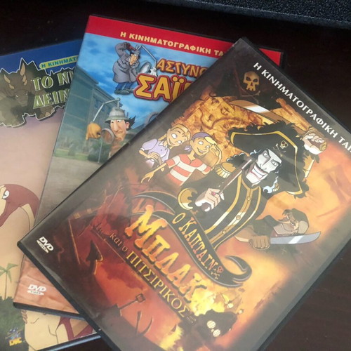3 animated DVDs used, dubbed