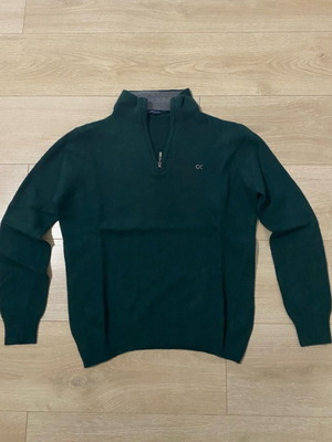 Oxford Company 1/4 Zip Sweater used, slim fit, green, size L