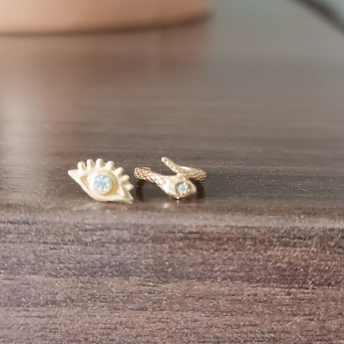 Set of 925 silver earrings like new (silver and gold plated)