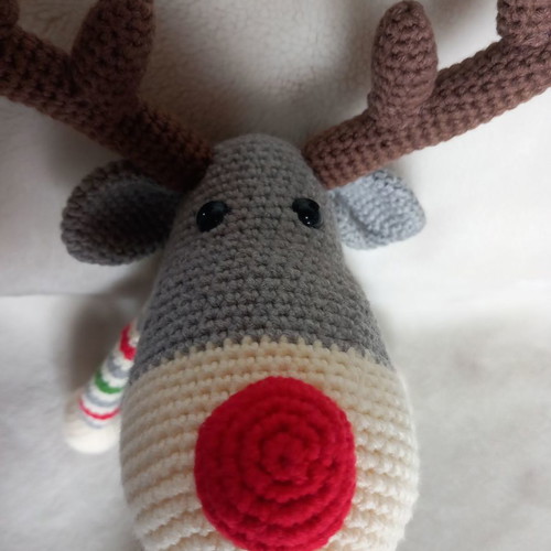Handmade knitted reindeer doll new 45cm, cotton yarn