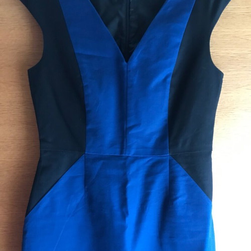 ZARA Dress Medium Two-Tone Blue and Black Used Slim Fit