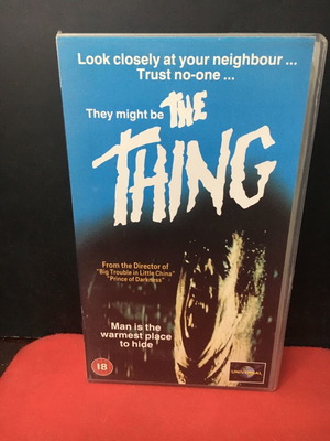 The Thing video cassette used, English version without subtitles