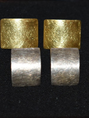 Vintage silver 925 earrings used, pack of 2 pairs, one gold plated