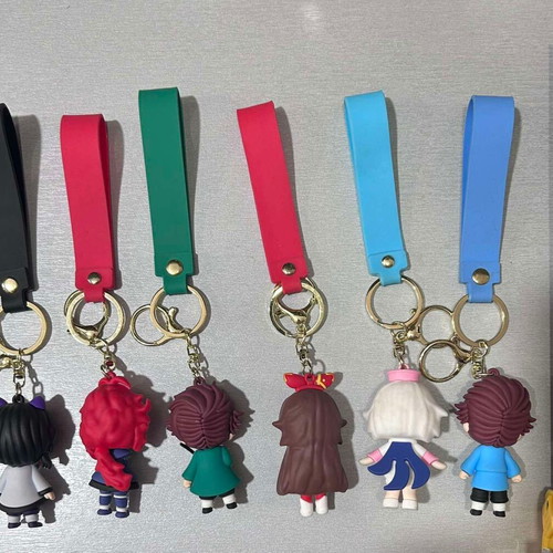 Collectible Anime Keychain Set 6 Pieces New Demon Slayer & Genshin Impact