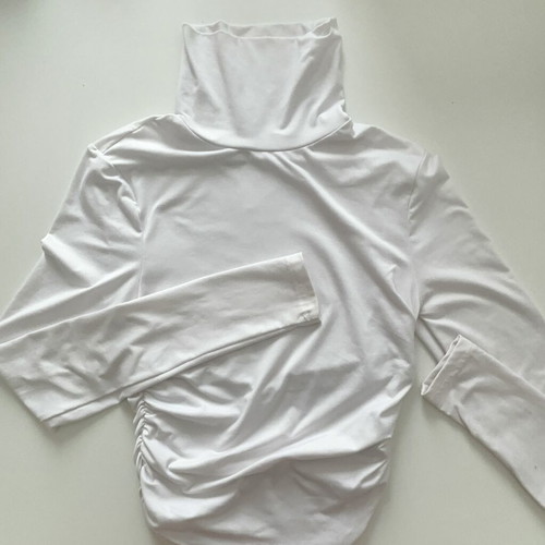White fitted turtleneck top, size S