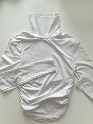 White fitted turtleneck top, size S