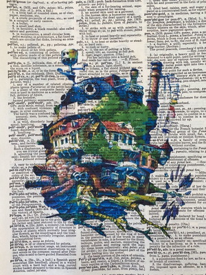 Howl's Moving Castle print on dictionary page new