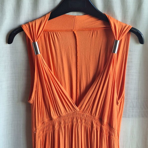 Orange Maxi Dress Small Goddess Look used, resort wear