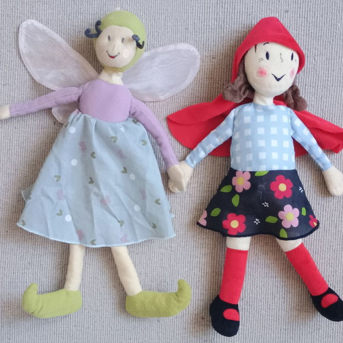 Cloth dolls Little Red Riding Hood and Elf used from IKEA