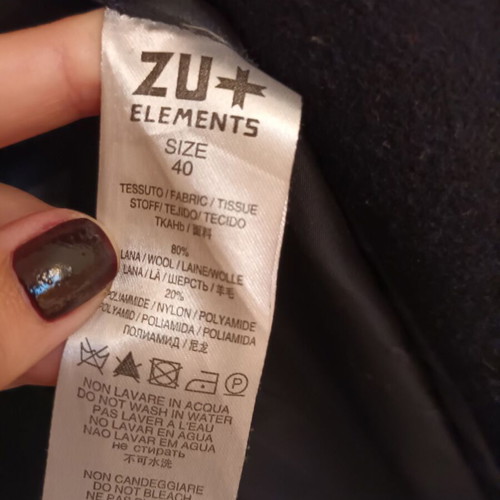 Zu Elements wool coat blue like new, size S