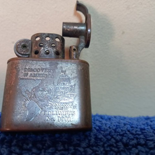 Columbus Lighter used, vintage brass finish, 1956